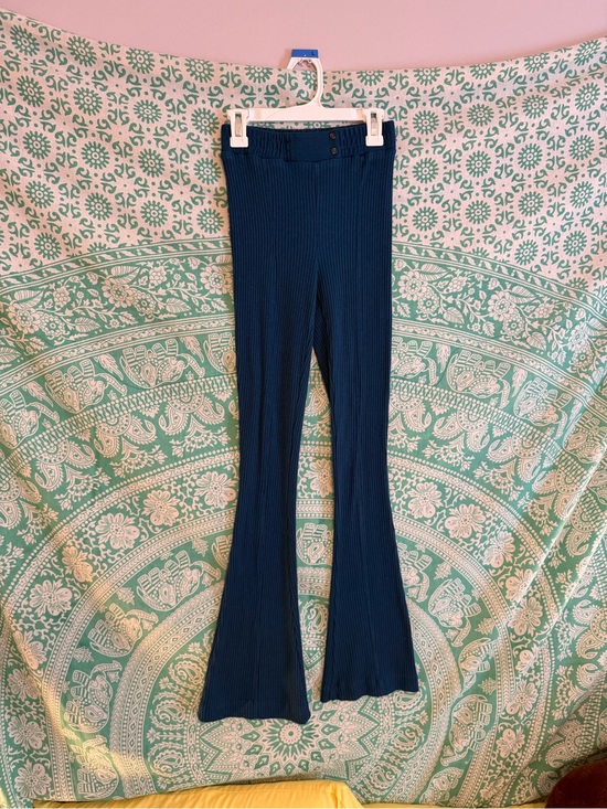 Urban Outfitters Pants - Urban Outfitters Navy Ribbed High-Waist Flare Pants